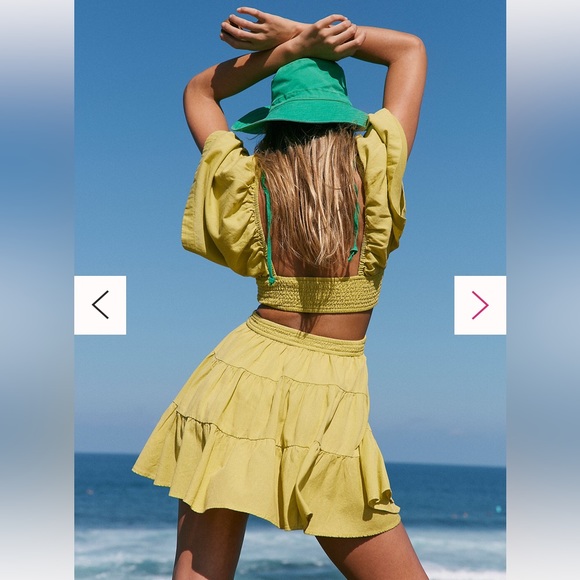 NWT Free People Women’s Cross Of Sunlight Mini Lime Dress Size Large - Picture 5 of 12